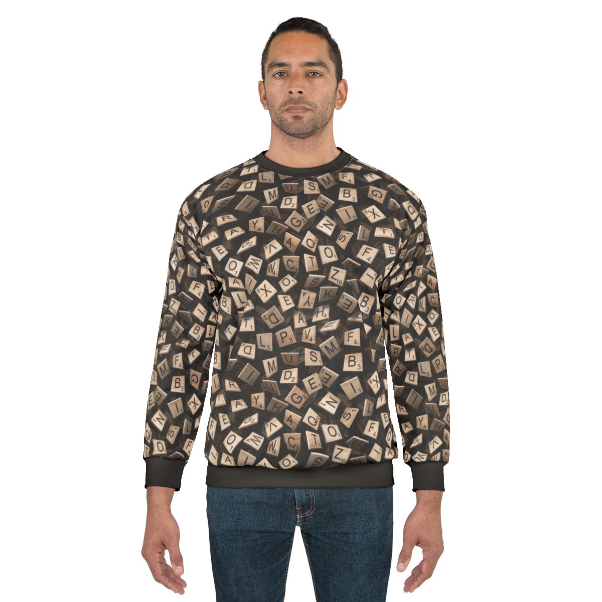 Scrabble Tile Pattern Sweatshirt