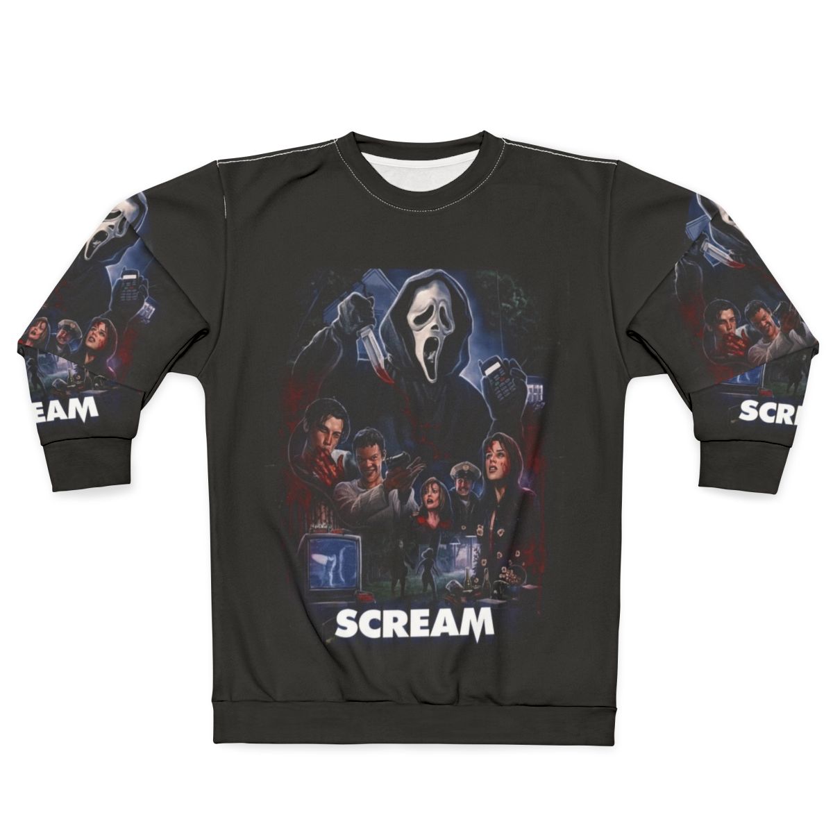 Scream movie ghostface sweatshirt with horror artwork