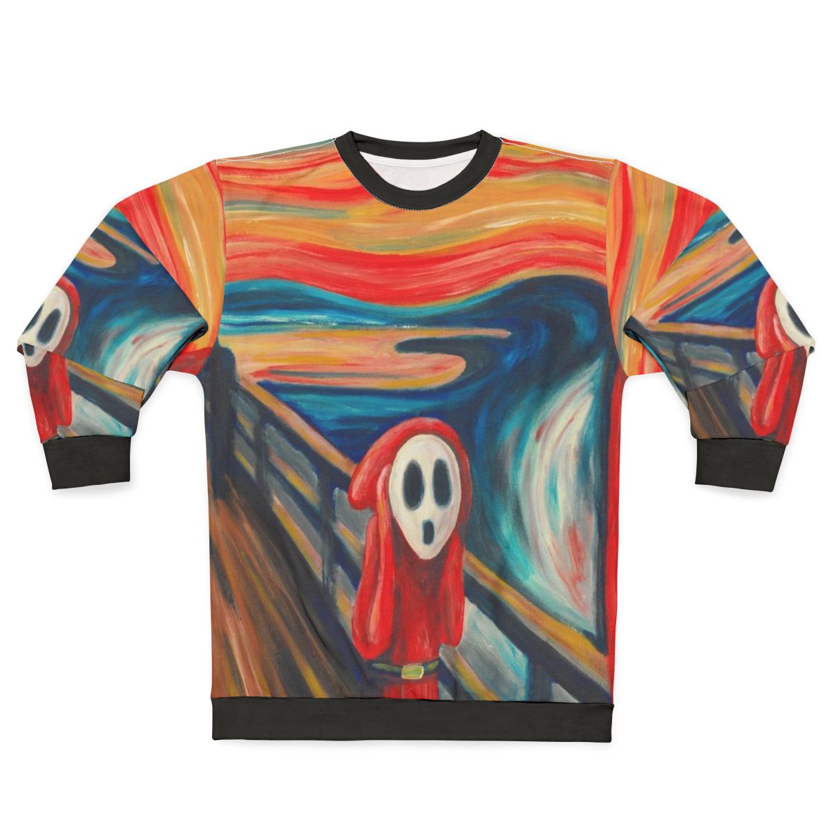 Edvard Munch's "The Scream" graphic on a cozy sweatshirt
