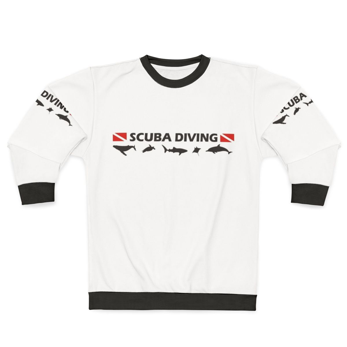 Scuba diving sweatshirt with ocean conservation design