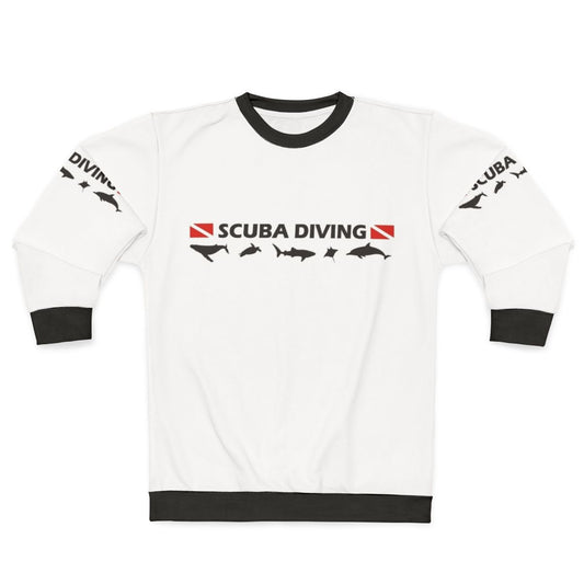 Scuba diving sweatshirt with ocean conservation design