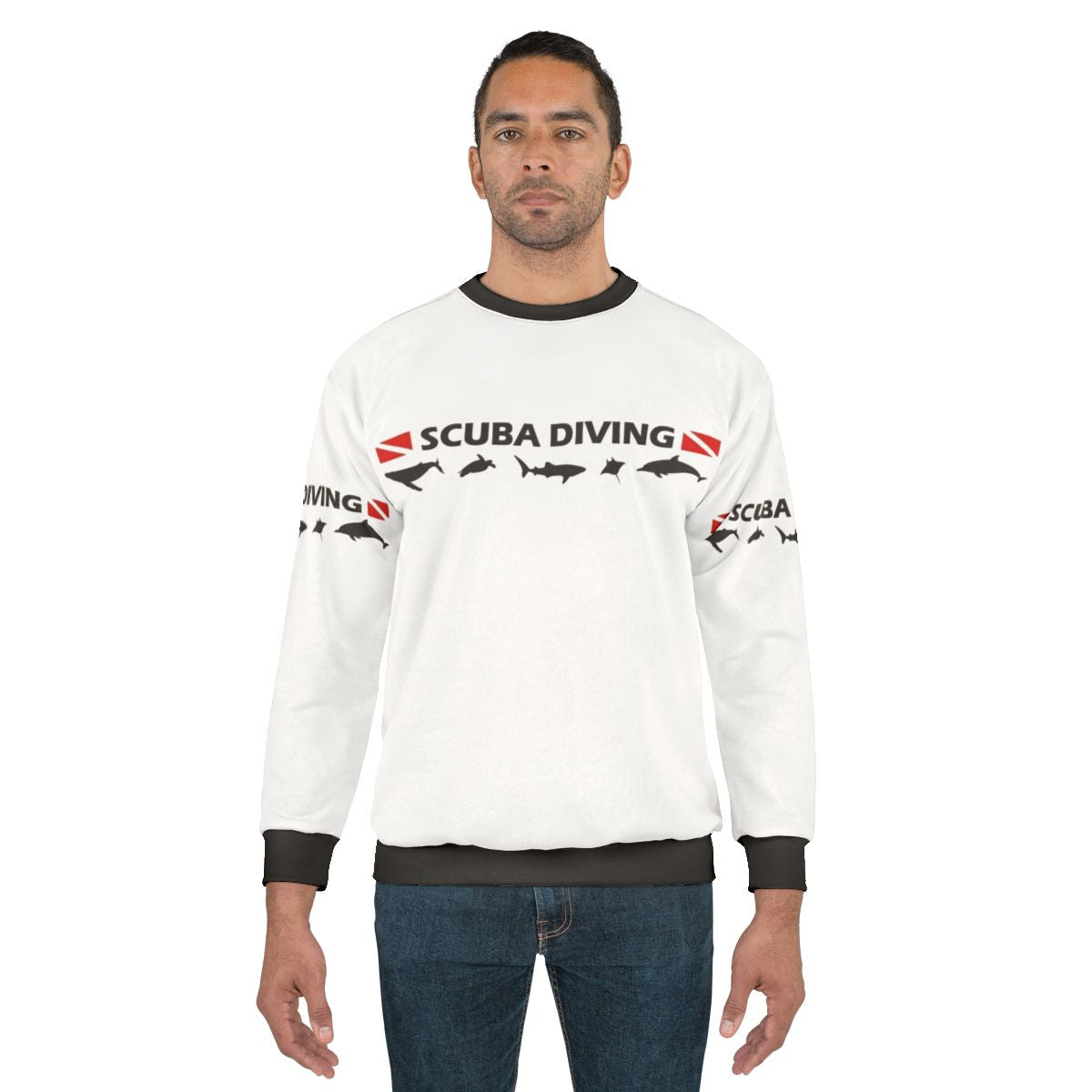 Scuba diving sweatshirt with ocean conservation design