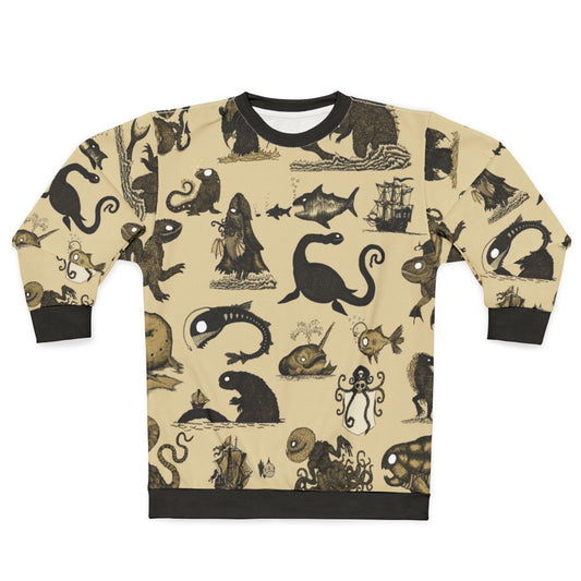 Sea Monsters Collection Sweatshirt featuring a mix of aquatic creatures and nautical elements