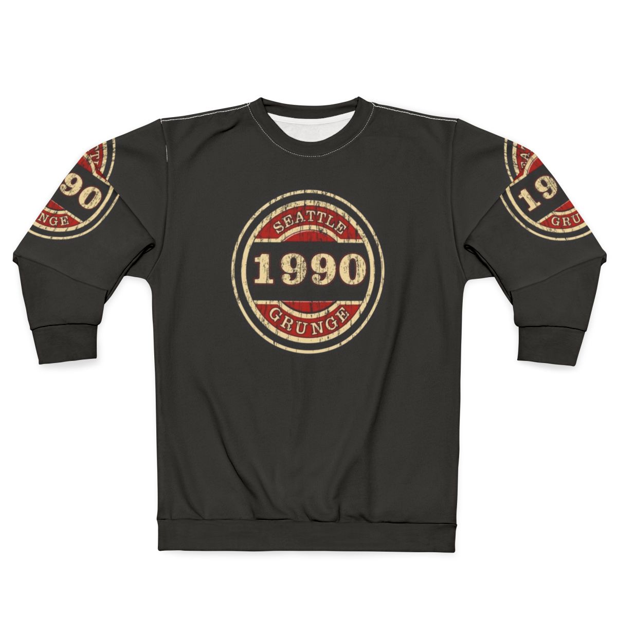 Seattle Grunge Sweatshirt with iconic 90s alternative rock bands