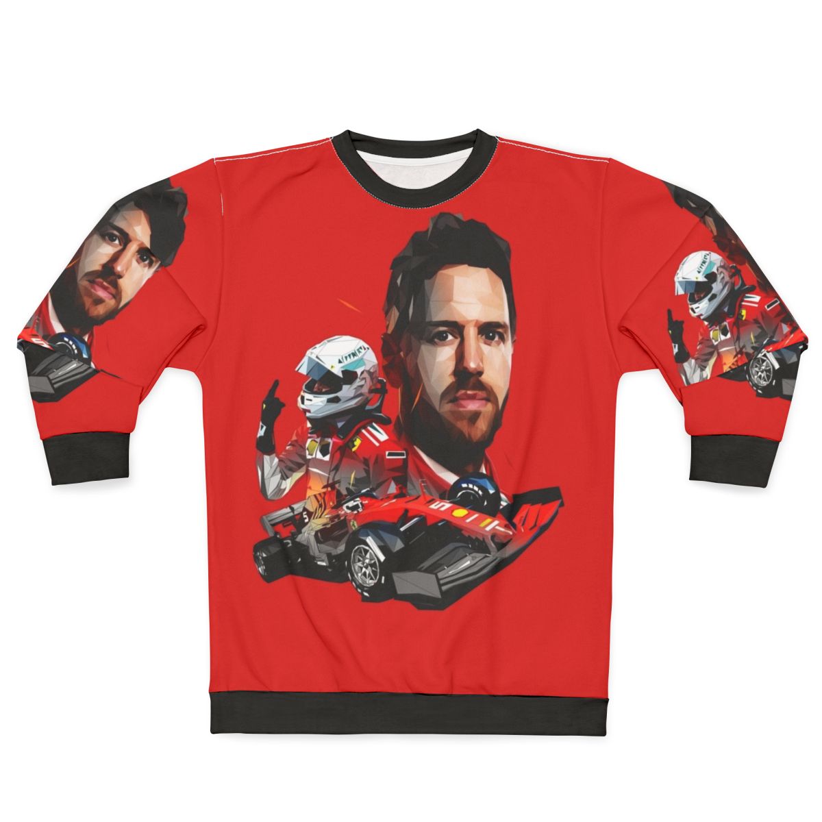 Sebastian Vettel Low Poly Formula 1 Racing Sweatshirt
