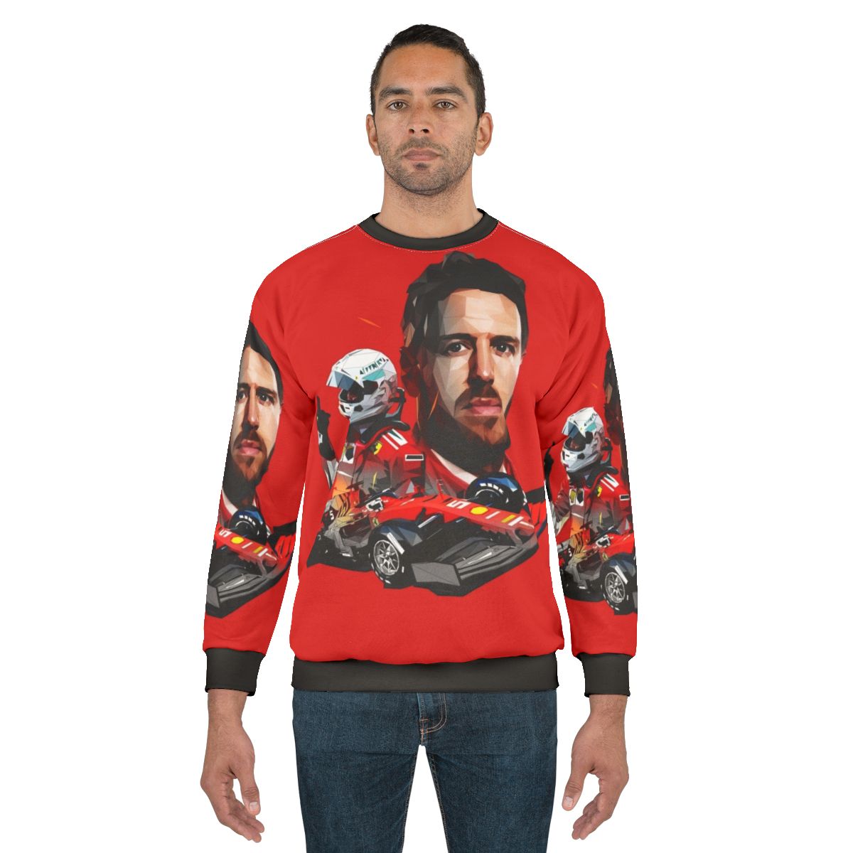 Sebastian Vettel Low Poly Formula 1 Racing Sweatshirt