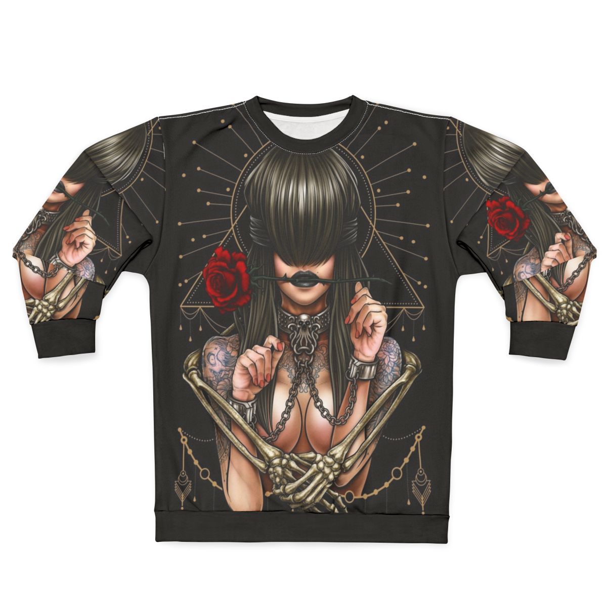 "See No Evil" sweatshirt featuring neo traditional tattoo-inspired surreal art design