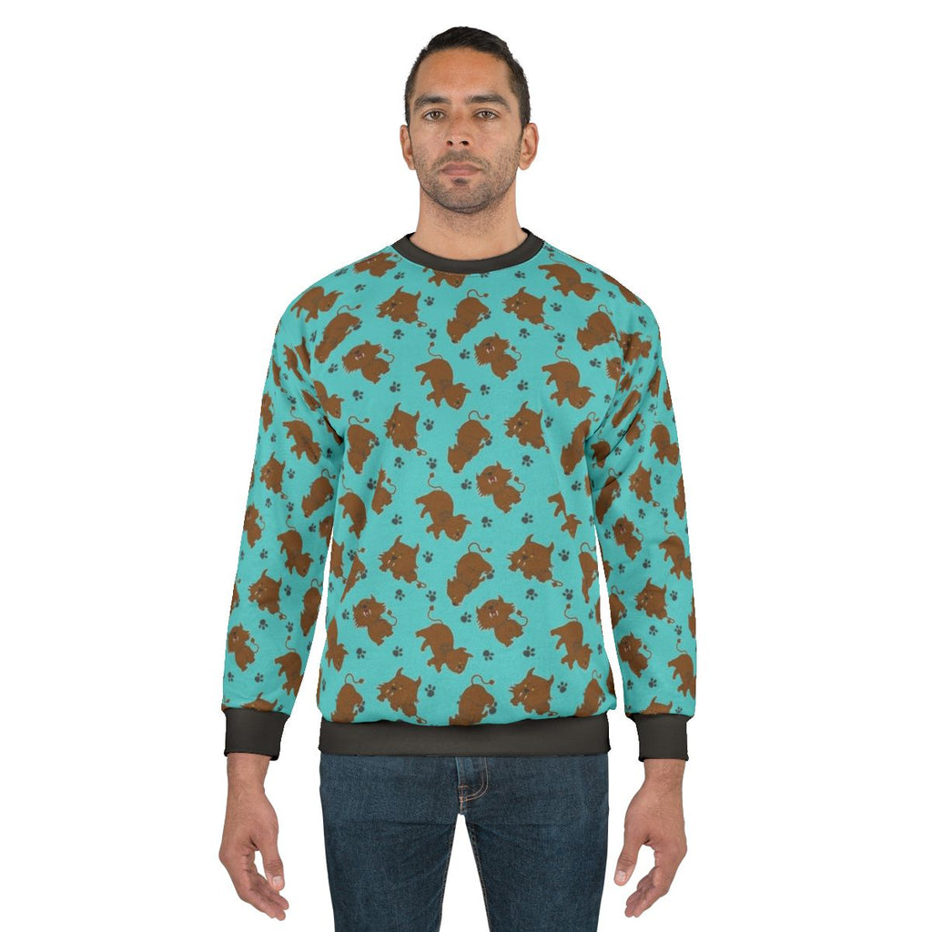 Sehlat pattern graphic sweatshirt featuring a cute Vulcan animal design