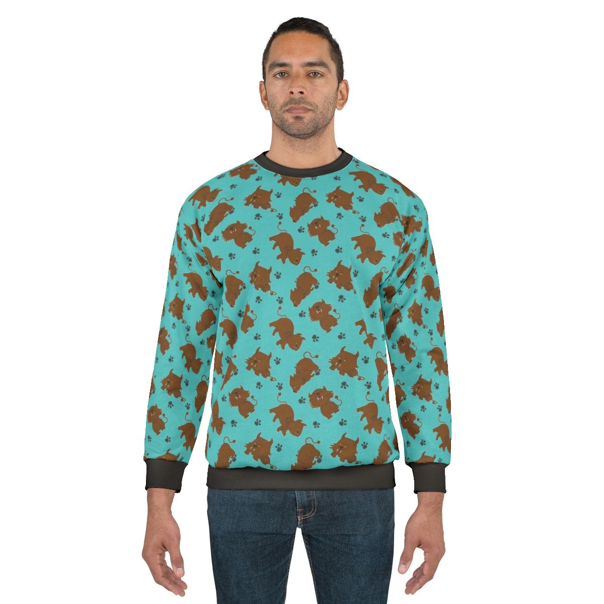 Sehlat pattern graphic sweatshirt featuring a cute Vulcan animal design