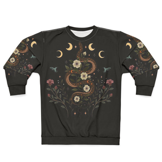 Boho botanical serpent moon sweatshirt