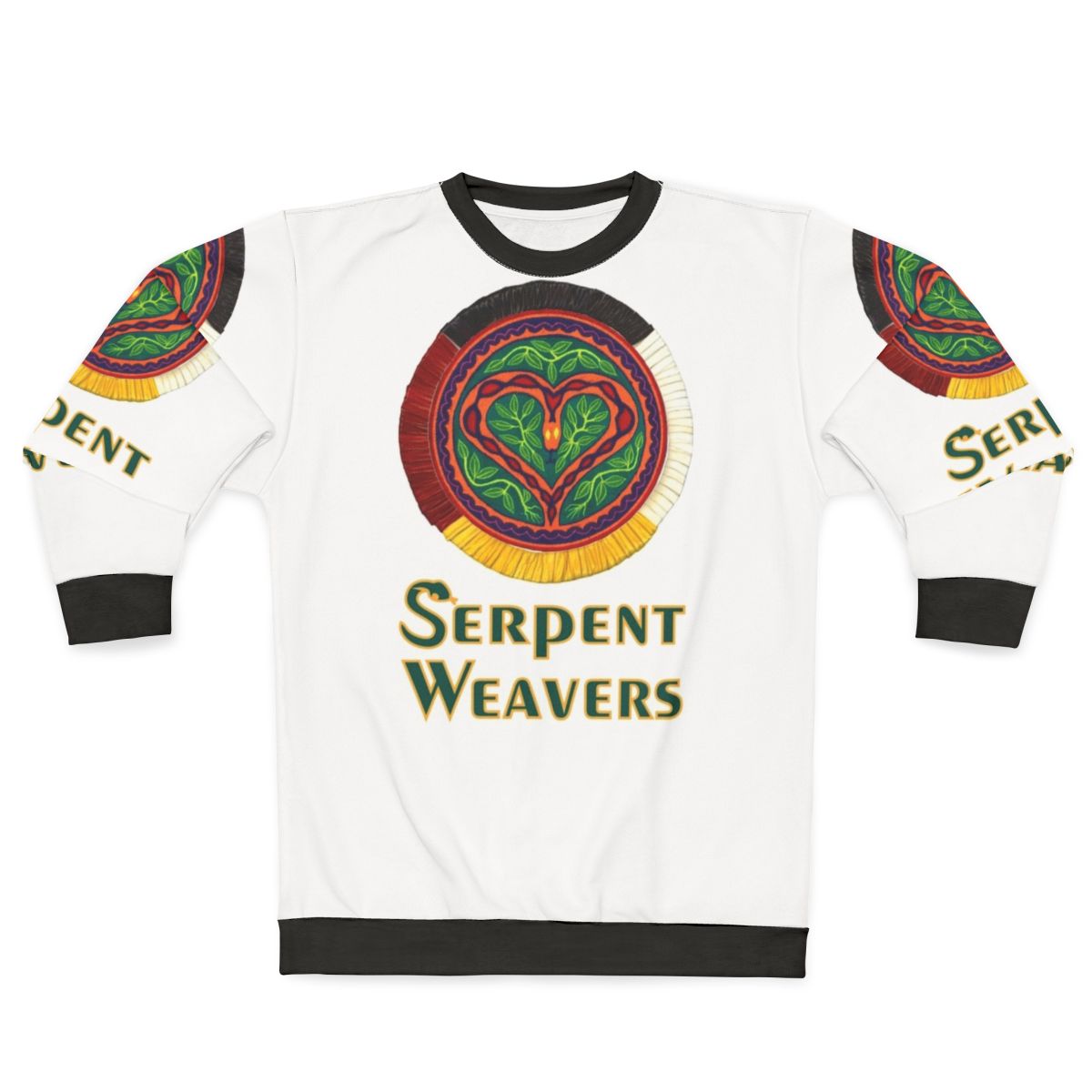 Serpent Weavers logo sweatshirt with drum graphic