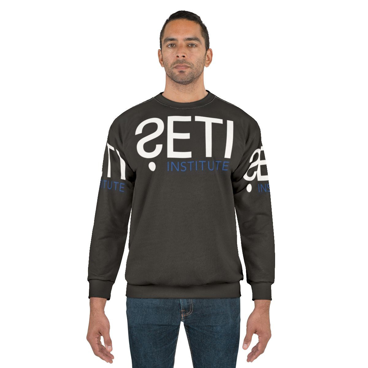 SETI Institute Sweatshirt featuring the SETI logo and space-themed graphics