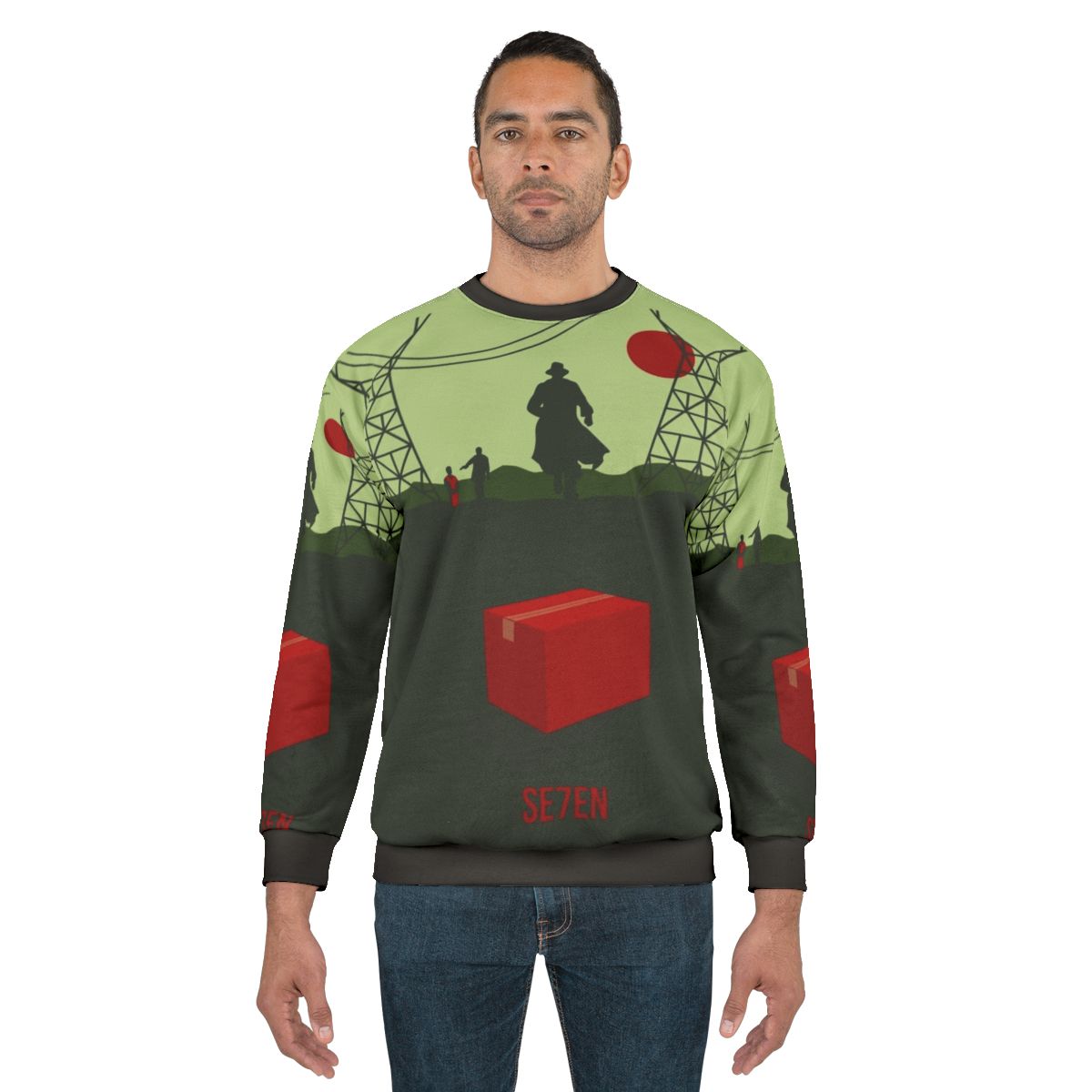Seven Movie Sweatshirt with 90s Minimalist Thriller Design