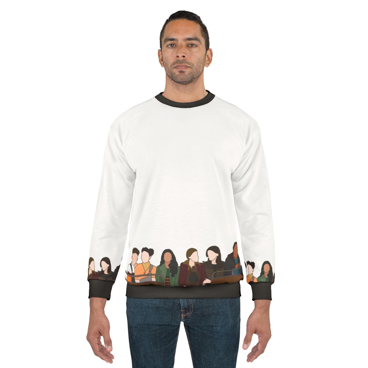 Sex Education Bus Scene Sweatshirt 2 featuring Maeve Wiley and Otis Milburn from the Netflix TV show