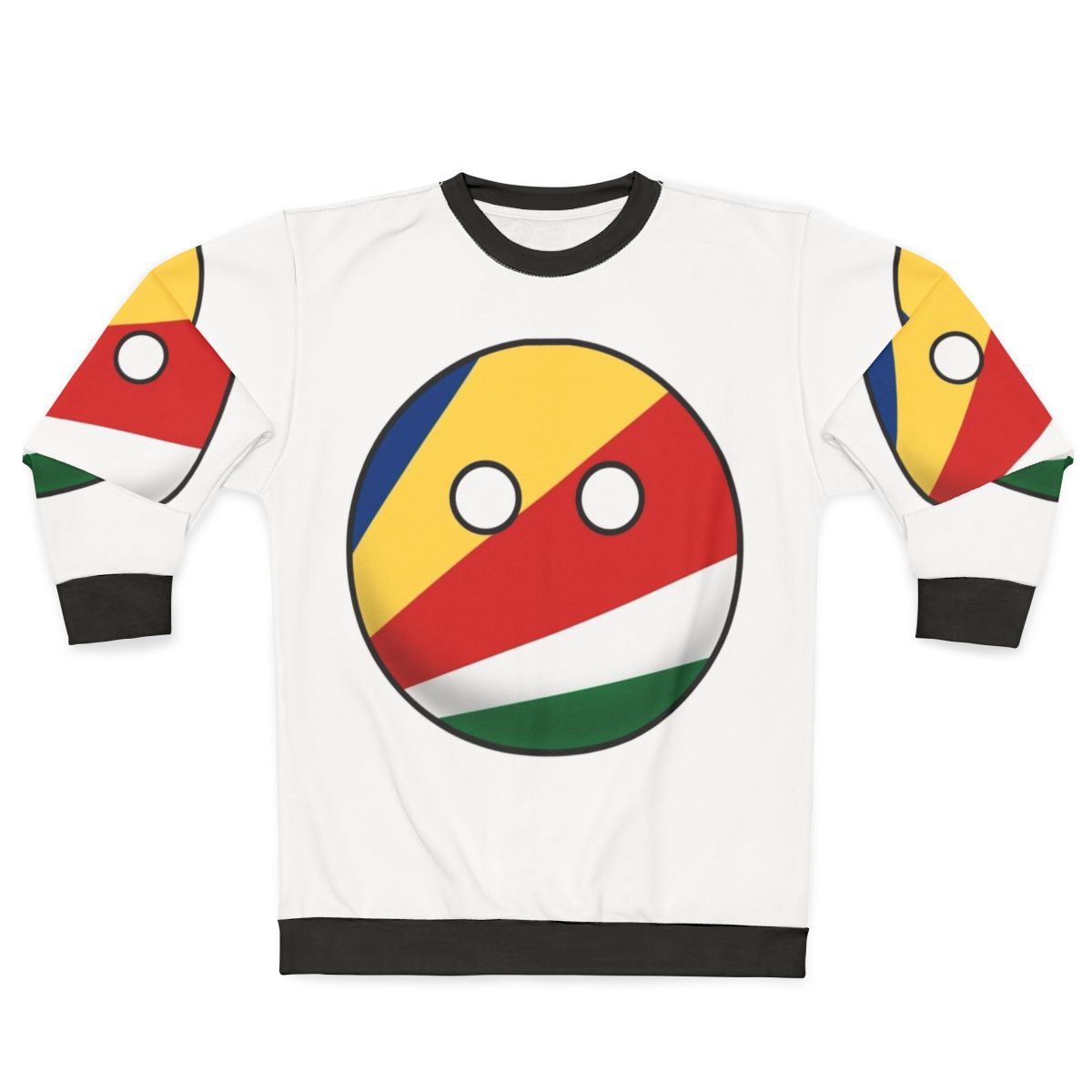 Seychelles Countryball Sweatshirt featuring the Seychelles national flag