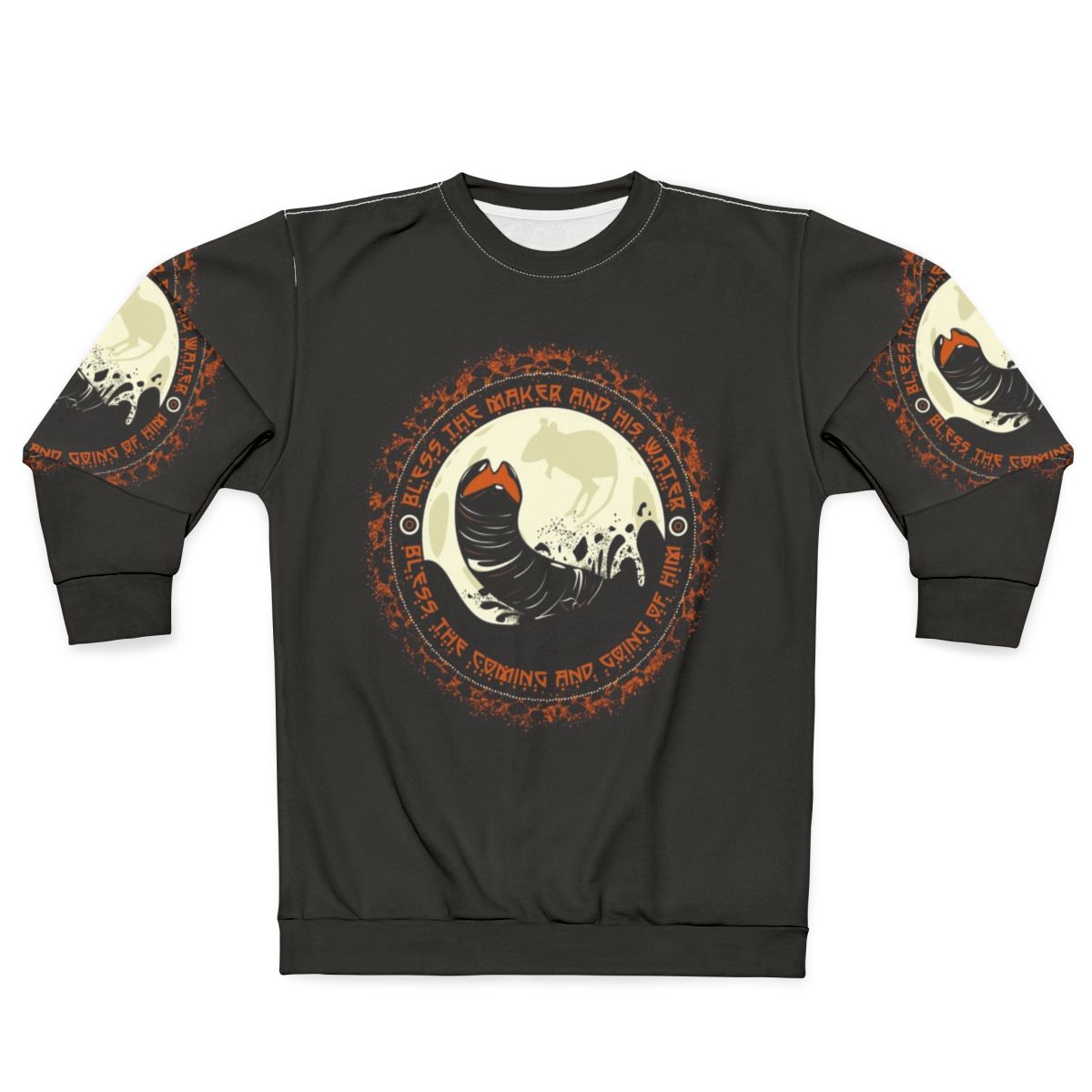 Dune Shai Hulud 2 Sweatshirt featuring the iconic sandworm of Arrakis