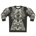 Black graphic sweatshirt with a skull design