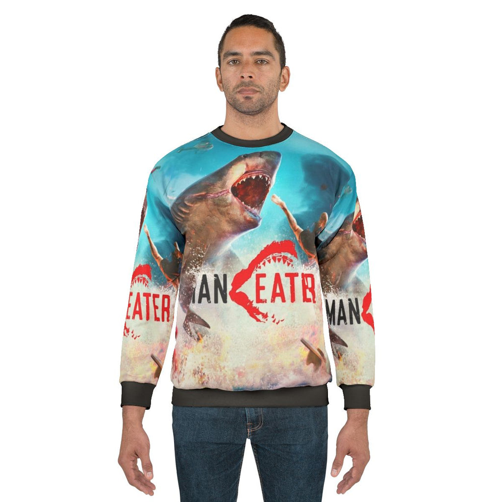 Shark Eater Sweatshirt featuring a ferocious shark design
