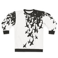 Shark sweatshirt featuring a black and white pattern design
