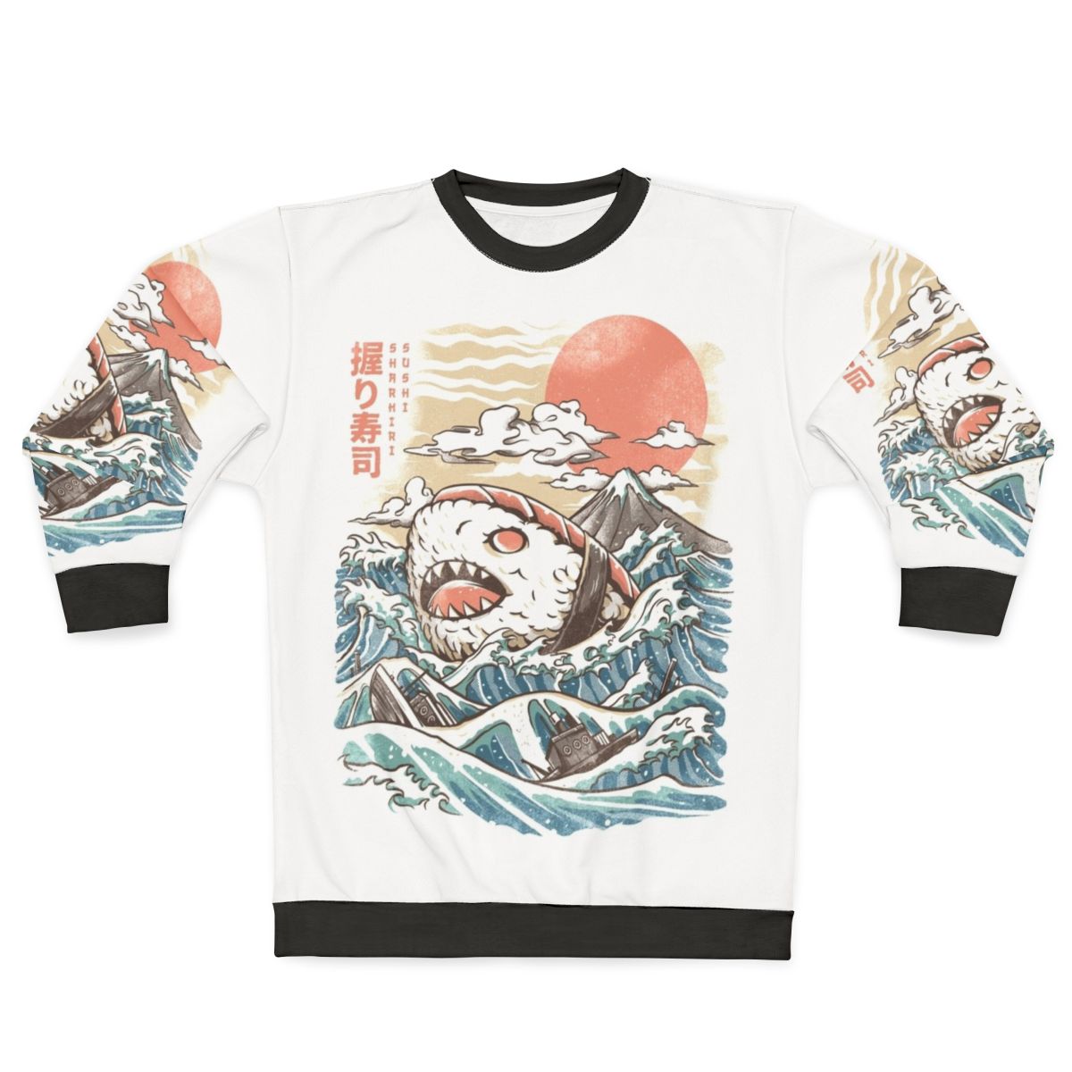 Sharkiri sushi anime-style sweatshirt