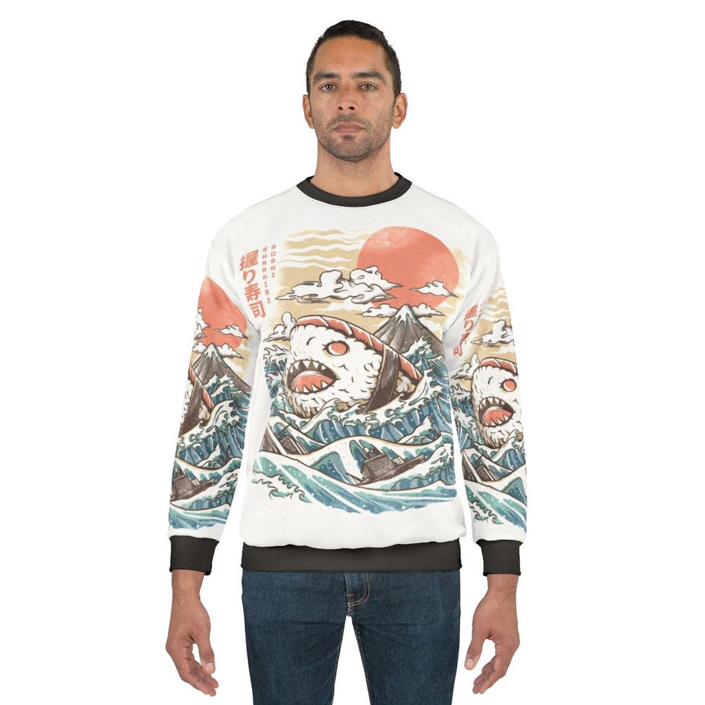 Sharkiri sushi anime-style sweatshirt