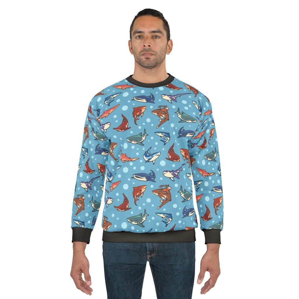 Sharks in the Light Blue Sweatshirt
