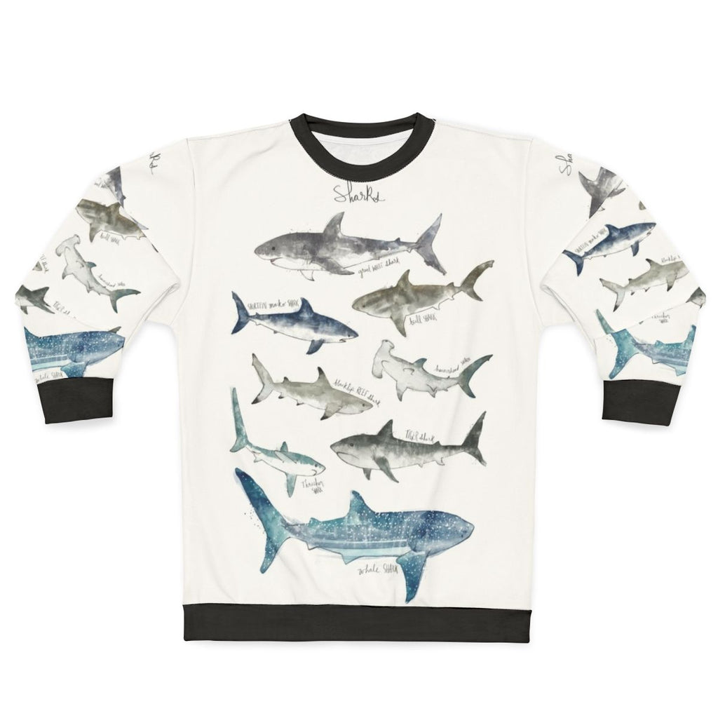 Sharks Sweatshirt featuring a variety of shark species