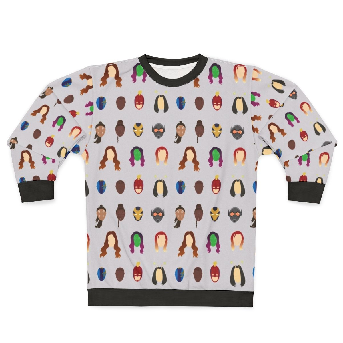 Feminist "She's Got Help" inspirational sweatshirt with female superheroes