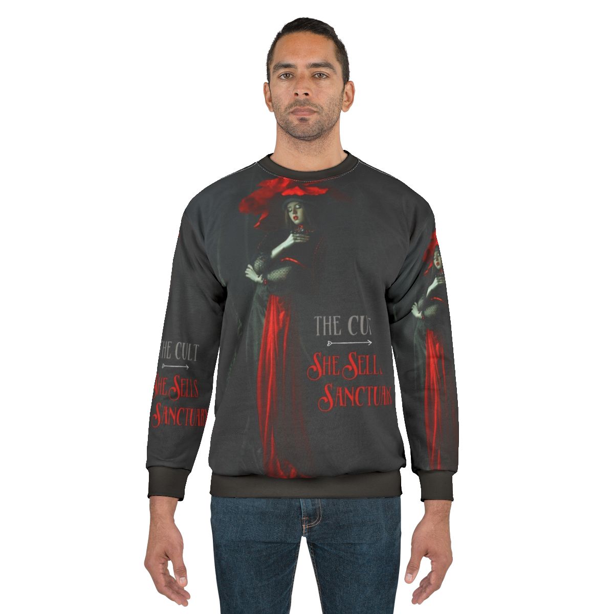 Sanctuary Sweatshirt featuring iconic 80s rock band The Cult