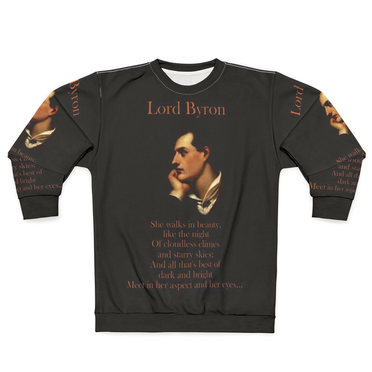"She Walks in Beauty" Lord Byron Inspirational Sweatshirt
