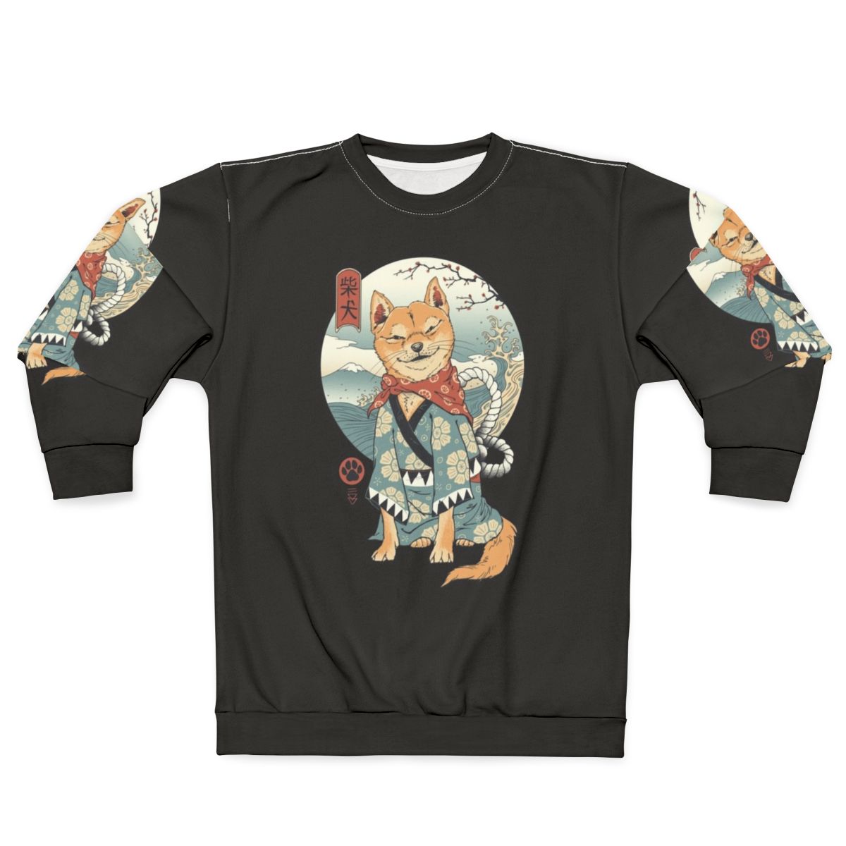 Shiba Inu Sweatshirt featuring Japanese Woodblock Art