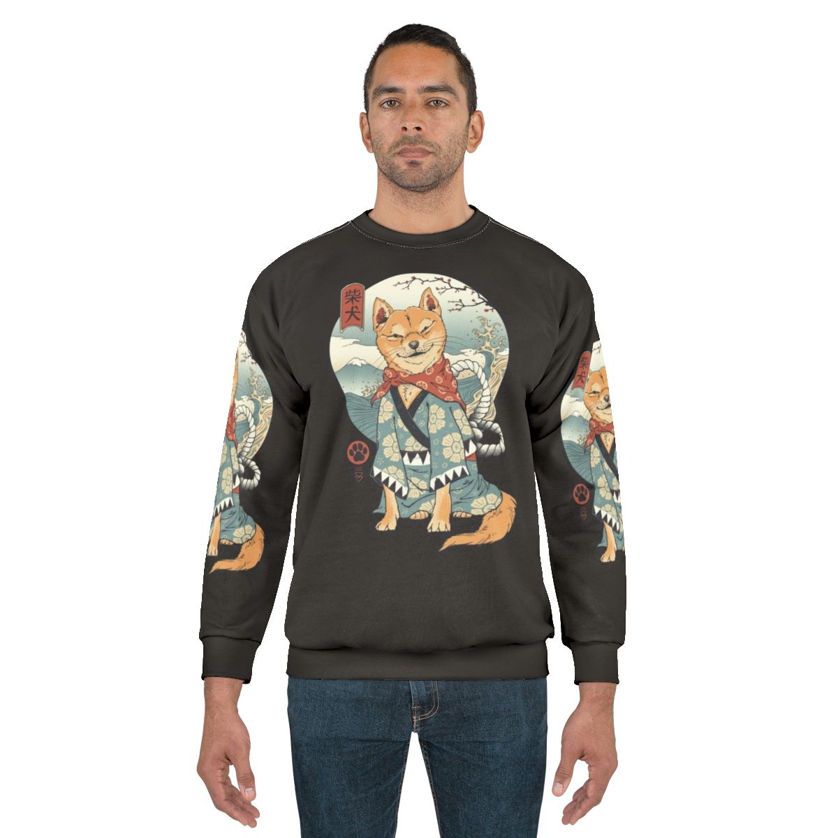 Shiba Inu Sweatshirt featuring Japanese Woodblock Art