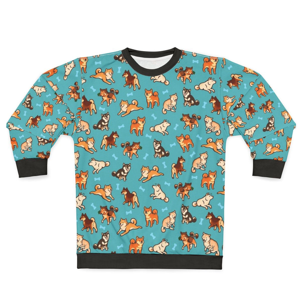 Blue Shiba Inu Pattern Sweatshirt