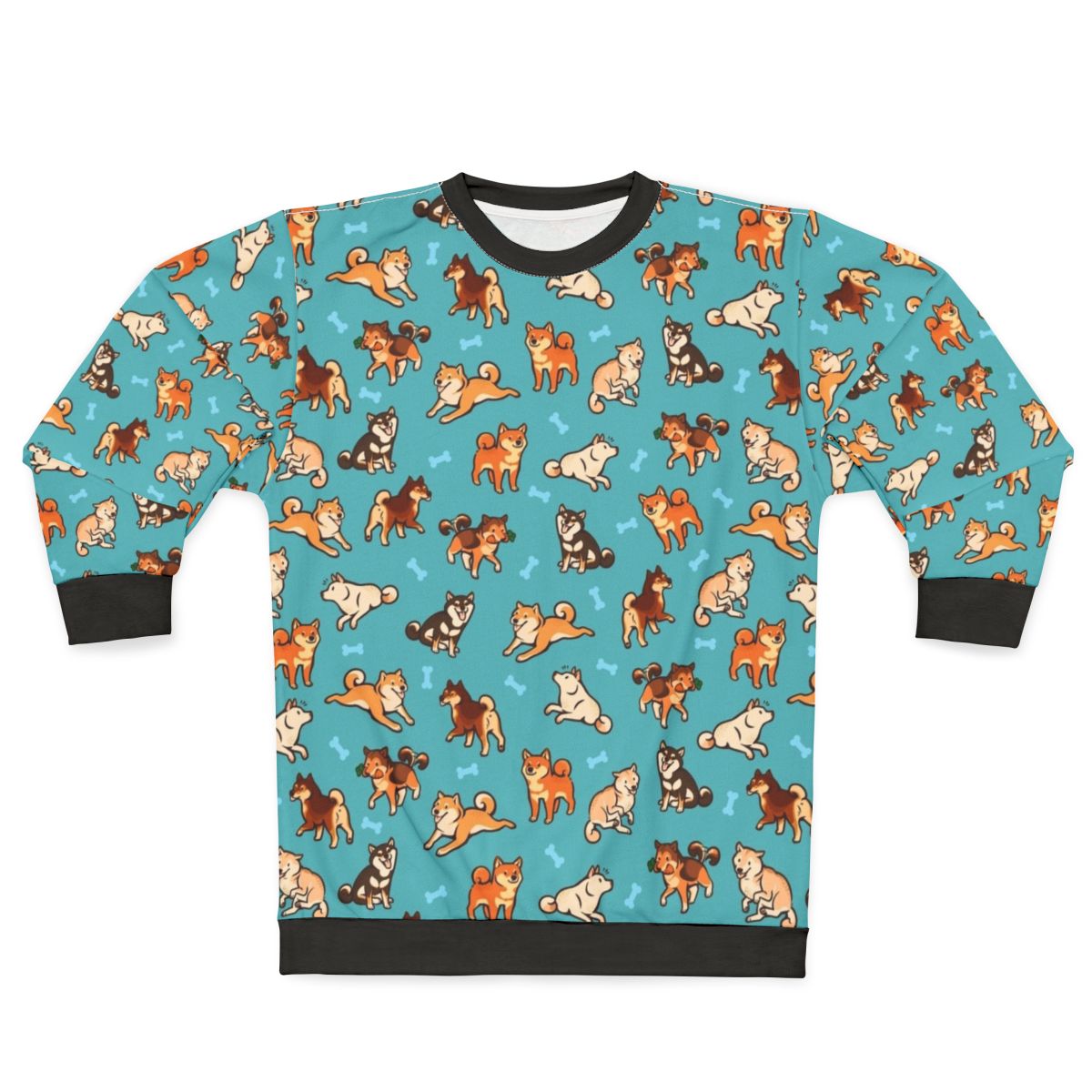 Blue Shiba Inu Pattern Sweatshirt