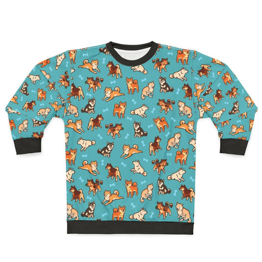 Blue Shiba Inu Pattern Sweatshirt