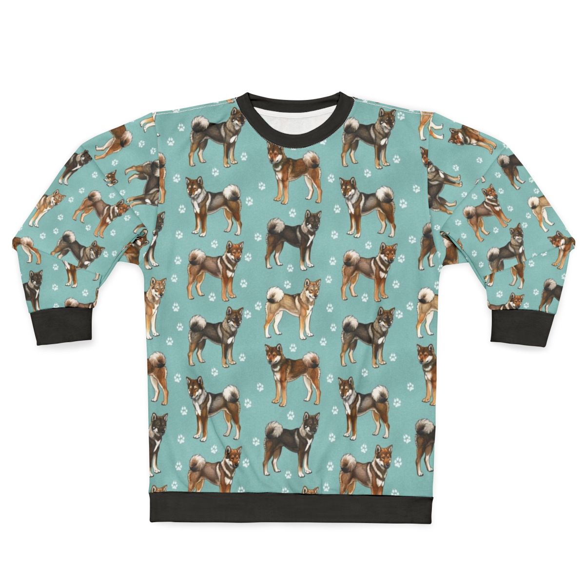 Teal Shikoku Japanese Hunting Dog Sweatshirt