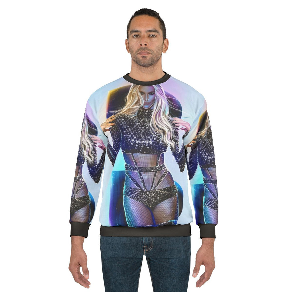 Shine holiday sweatshirt with music and pop-inspired design