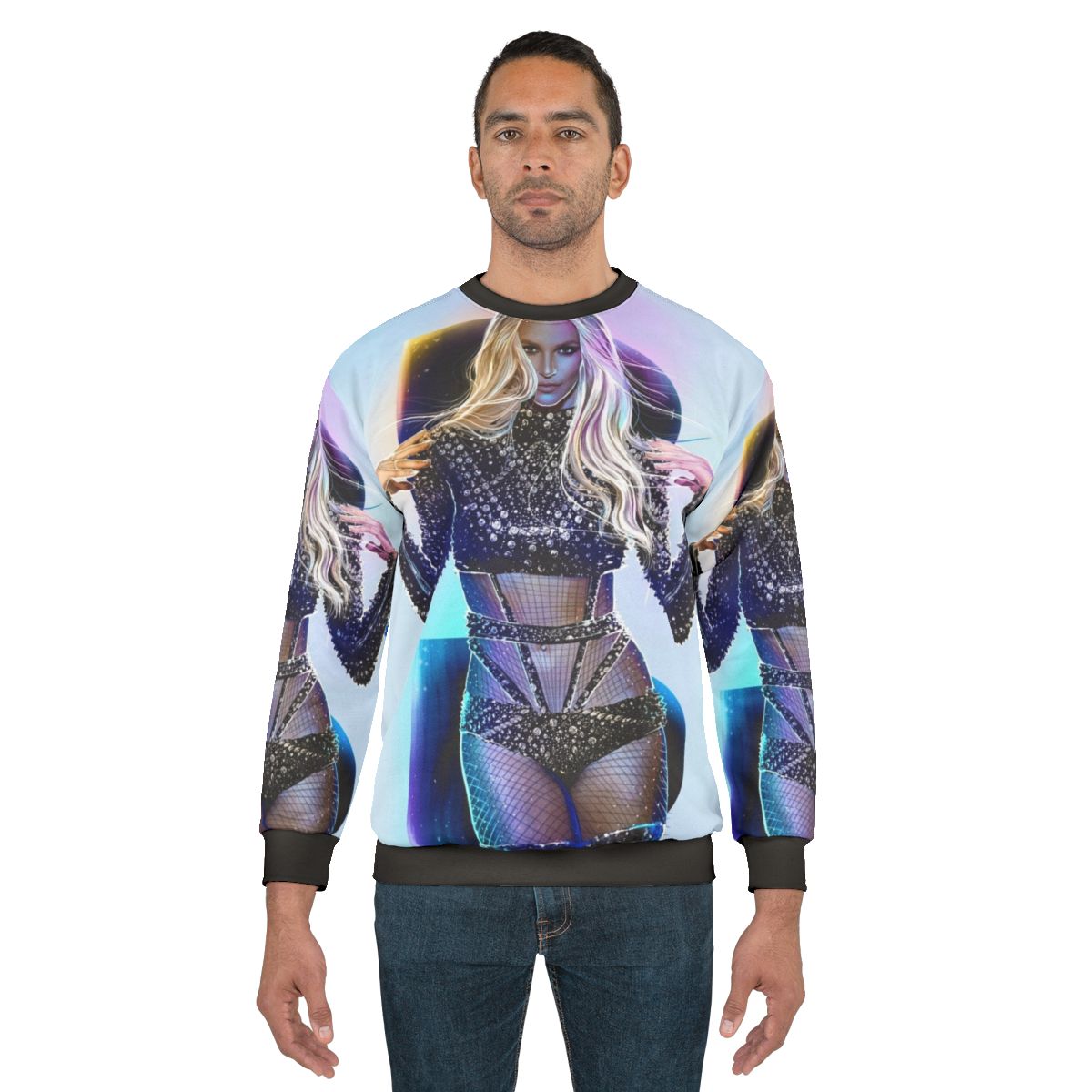 Shine holiday sweatshirt with music and pop-inspired design