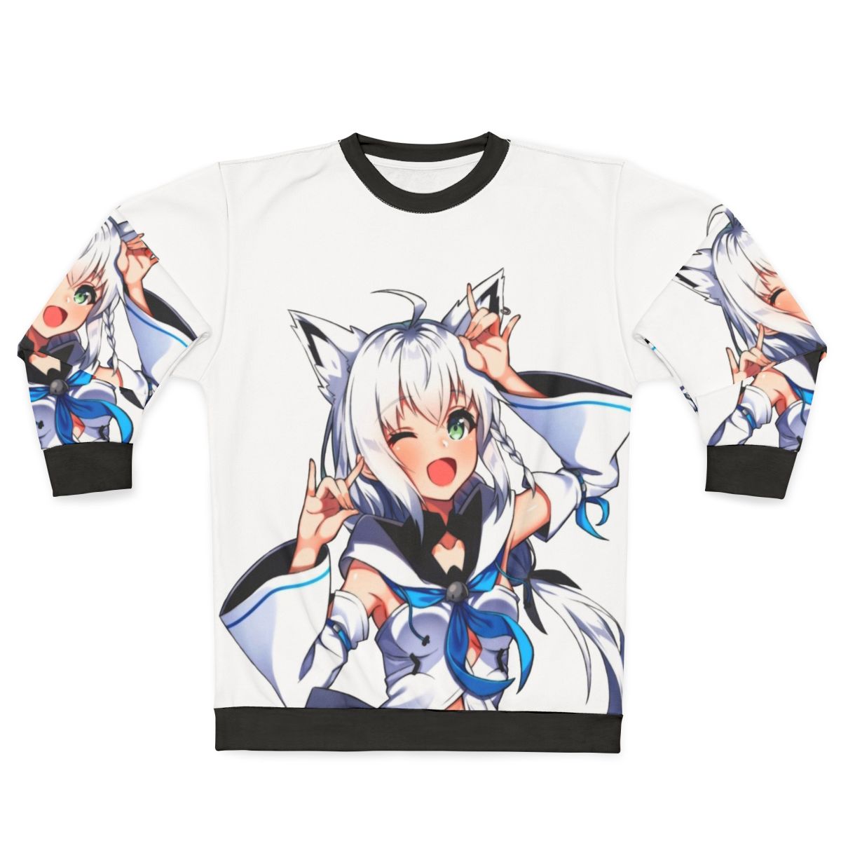 Shirakami Fubuki Hololive Virtual Youtuber Anime Sweatshirt