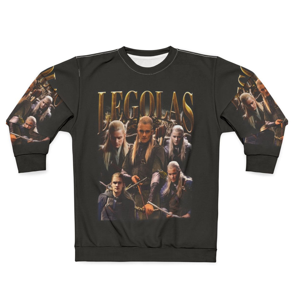 Retro Legolas sweatshirt featuring Orlando Bloom's iconic character from Lord of the Rings