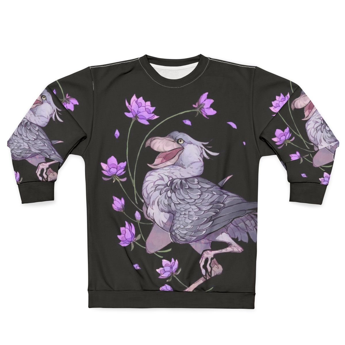 Shoebill Stork Bird Floral Sweatshirt