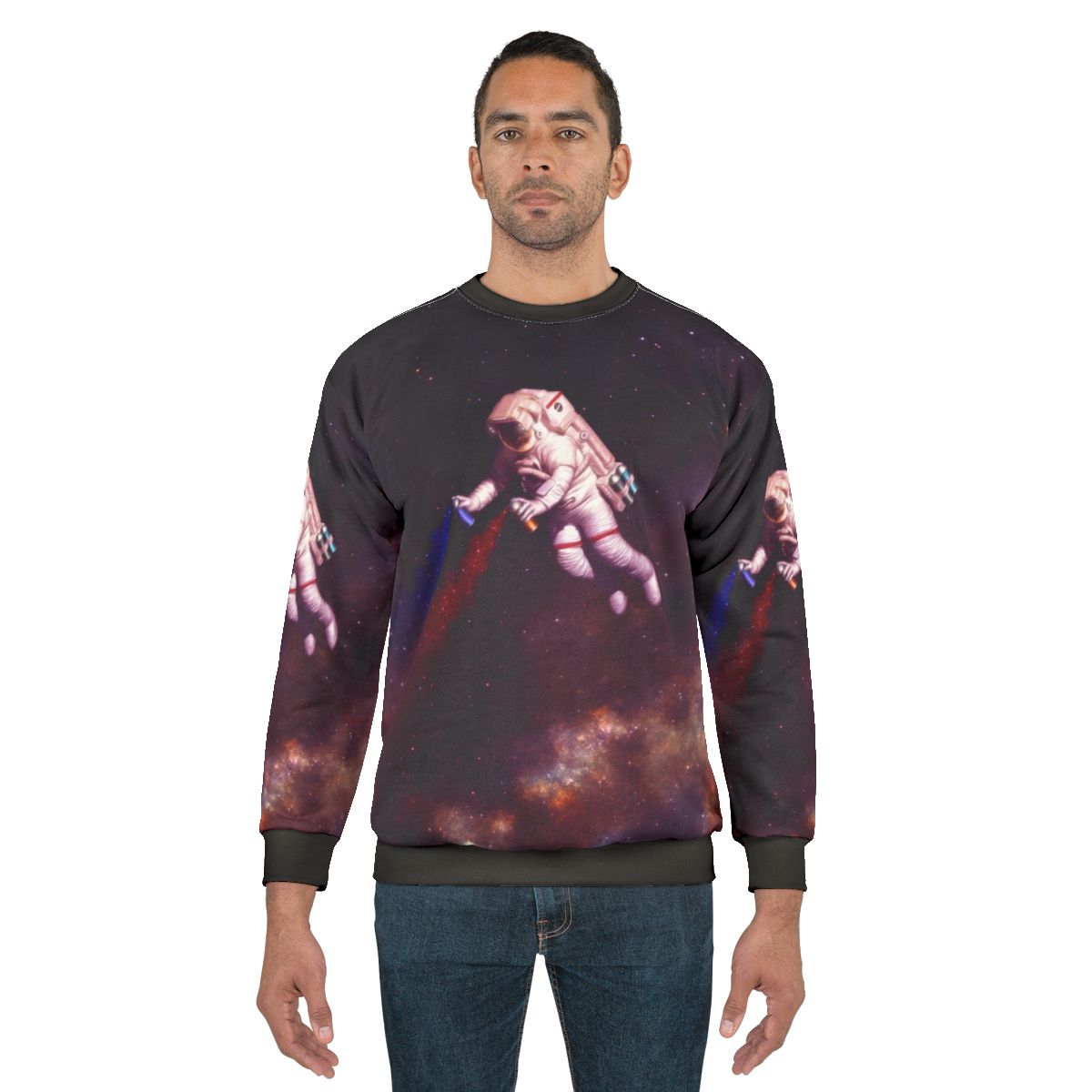 Shooting Stars The Astronaut Artist Galaxy Sweatshirt