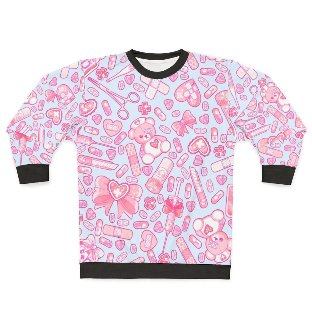 Sickly Sweet Pastel Goth Sweatshirt with Medical Horror Kawaii Vibes