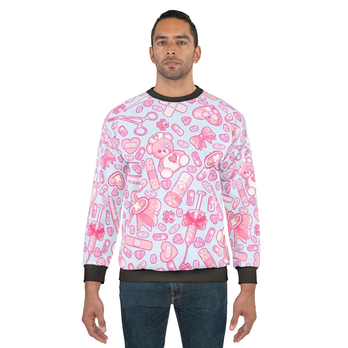 Sickly Sweet Pastel Goth Sweatshirt with Medical Horror Kawaii Vibes