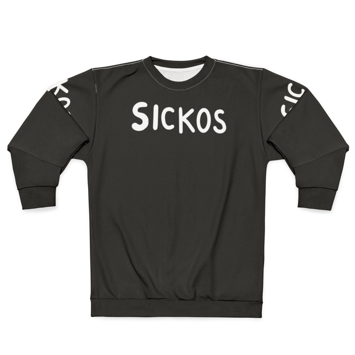 Satirical "Sicko" sweatshirt with political cartoon meme design