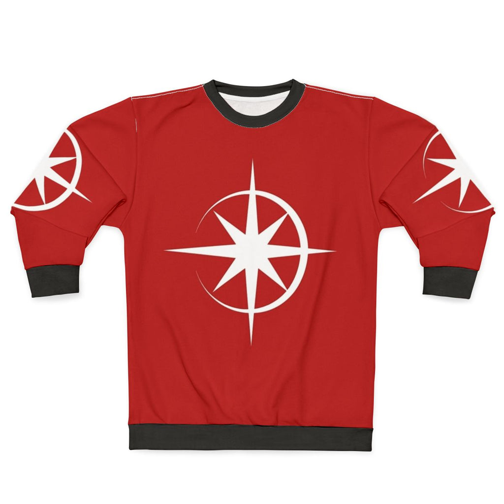 Cosmic star sweatshirt with superhero symbol