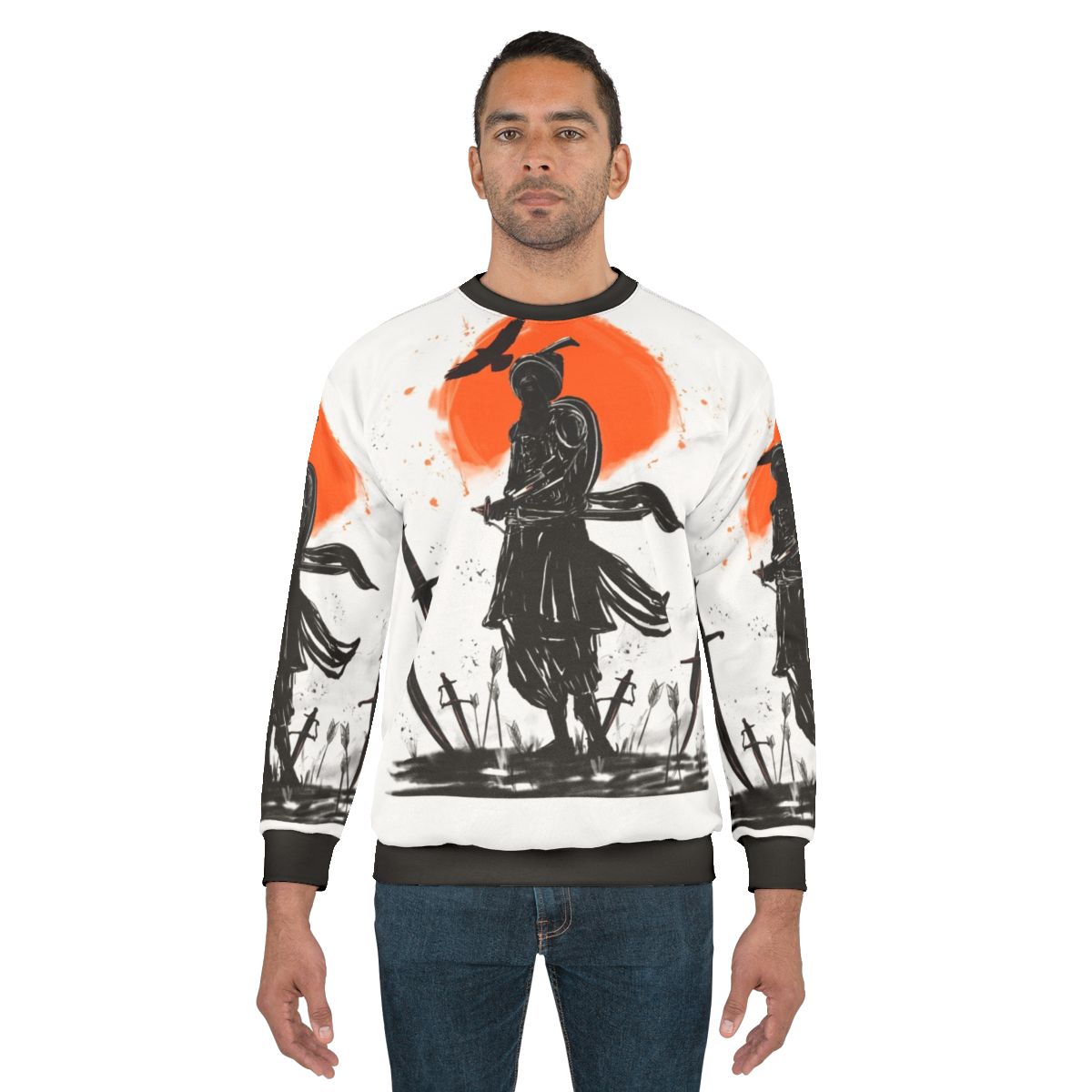 Sikh warrior sweatshirt featuring a digital illustration of a Sikh warrior