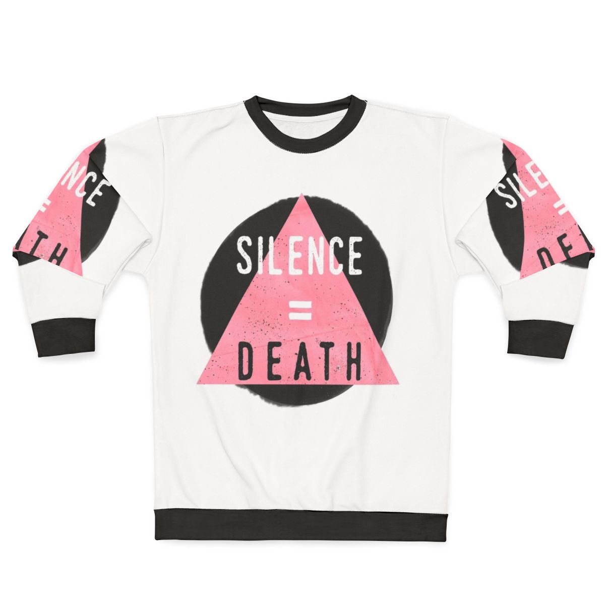 LGBTQ+ Pride Sweatshirt with "Silence Death" Graphic