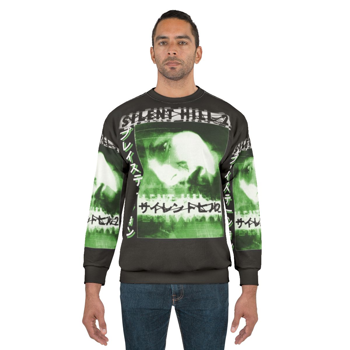 Silent Hill 2 horror-themed sweatshirt with game logo