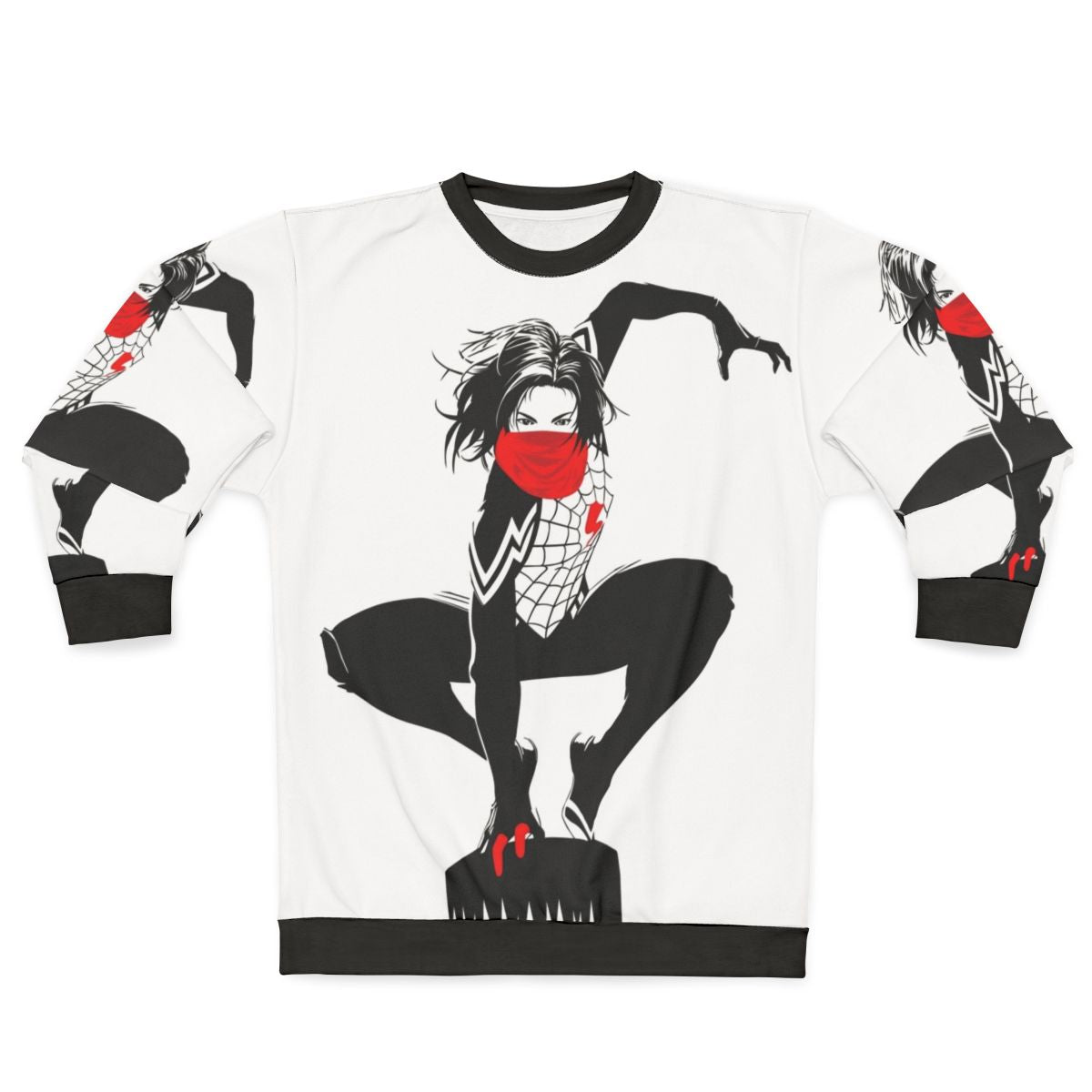 Cindy Moon Silk Spiderverse Superhero Black and White Sweatshirt